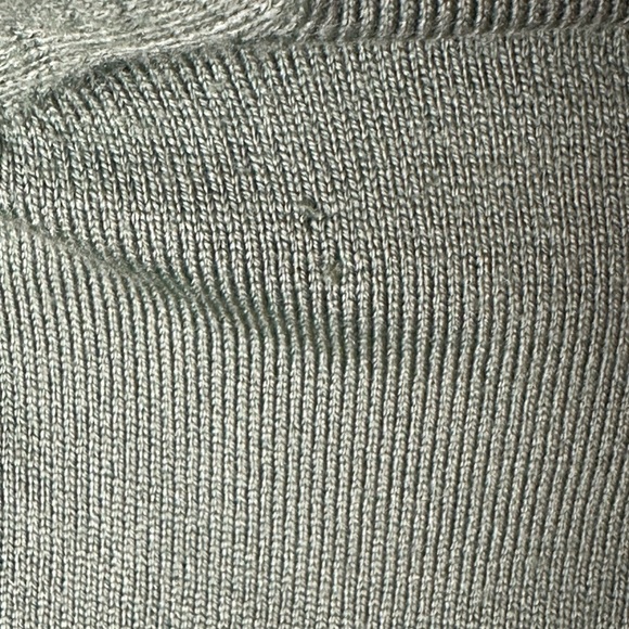 Ann Taylor Green Marino wool Blend Sweater Women's M Braided Boat Neck Chic Flaw - Picture 10 of 10